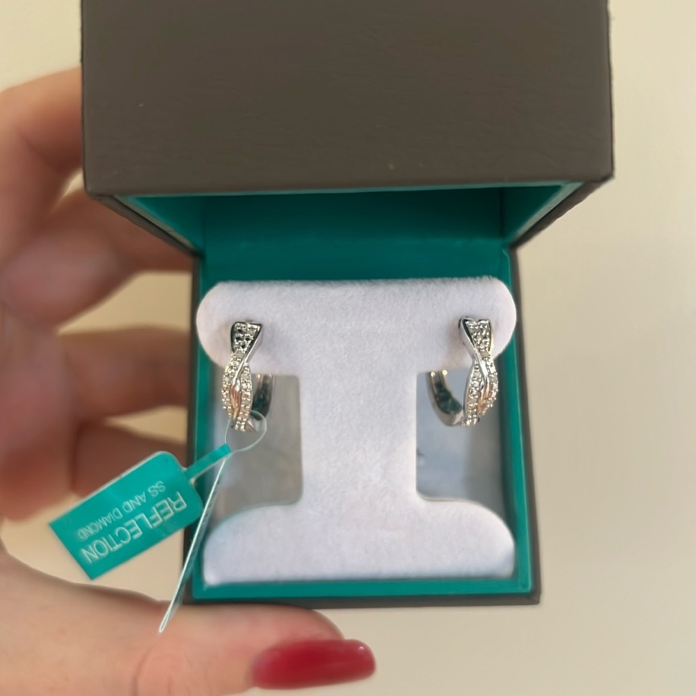 Diamond hoop earrings